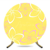 Aperturee - Aperturee Bright Color Floral Hawaii Summer Round Backdrop